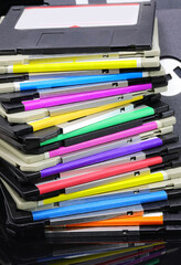 old floppy disks used to save data from 90s