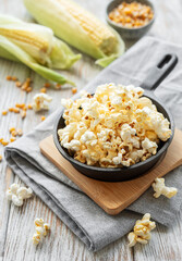 Tasty salted homemade popcorn