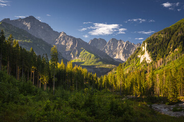 Warm and colorful summer in the High Tatras - sharp peaks, lakes and beautiful views. - obrazy, fototapety, plakaty