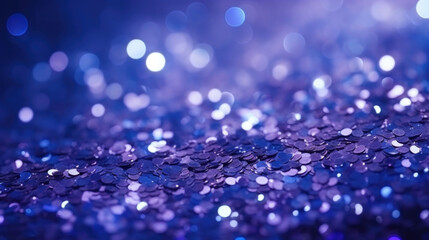 Blue glitter particles abstract background