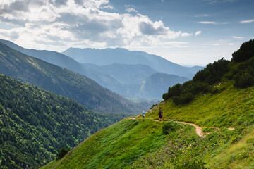 Fototapeta premium Warm and colorful summer in the High Tatras - sharp peaks, lakes and beautiful views.
