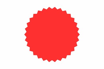 Red starburst round shape icon