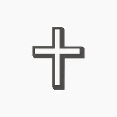 Religion, cross, church, christian, crest vector icon symbol for web and app design