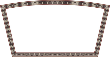 Rectangle shape vintage frames horizontal old Greek key pattern Greek meander pattern antique retro vintage meander old-fashioned design picture frame art and craft borders element decorate isolated 