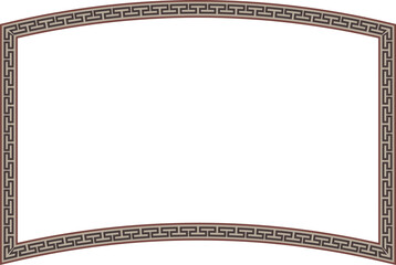 Rectangle shape vintage frames horizontal old Greek key pattern Greek meander pattern antique retro vintage meander old-fashioned design picture frame art and craft borders element decorate isolated 