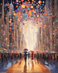 Fototapeta premium Vibrant Views: Exploring the Colors of New York's Iconic Skyline