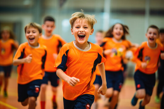 Children's Futsal Team Celebrates Their Win