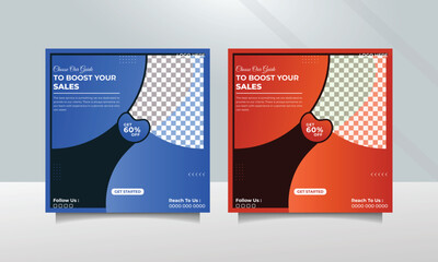 Professional Template for social media posts on business marketing and promotion.