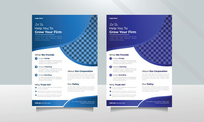 Corporate Flyer Template with Abstract Colorful concepts.