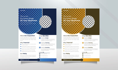 Abstract, colorful corporate flyer template