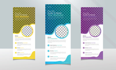Creative roll-up banner template for marketing agency.
