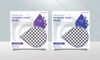 Template for social media posts on business marketing and promotion.