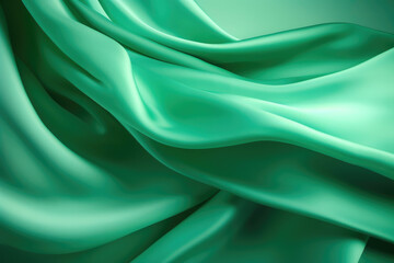 Obraz premium Luxurious Drapery in Green Hues