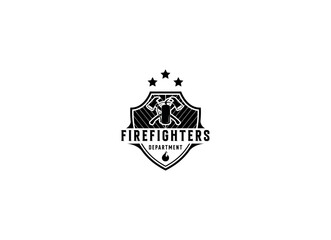 Firefighter emblem logo design. in a classic concept