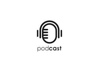Podcast or Radio Logo design using Microphone and talk icon