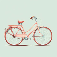 Vintage Bike. Classic Bicycle in Pastel colours