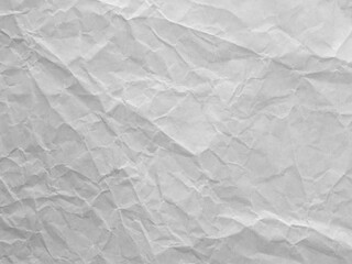Crumpled and wrinkled white paper surface. Horizontal image