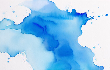 Blue watercolor background with watercolor splashes