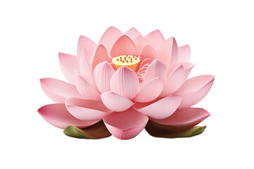 Pink Lotus isolated on a transparent background. Generative Ai