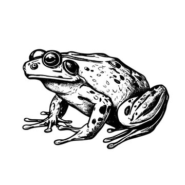recommend clip art: frog vector animal illustration for design. Sketch tattoo design on white background