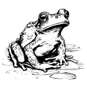 recommend clip art: frog vector animal illustration for design. Sketch tattoo design on white background