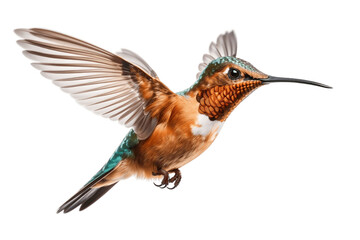 The humming bird isolated on a transparent background. Generative Ai