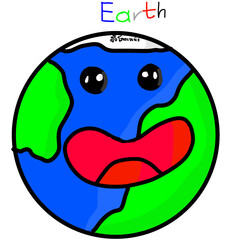 Obraz premium cute earth smile 