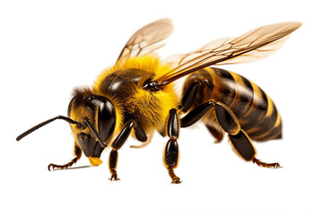 Honeybee isolated on a transparent background. Generative Ai