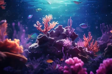 Fototapeten A bright underwater world with coral reefs © Julia Jones