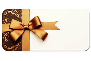 present space Isolated birthday ribbon christmas gift vouchers ribbon white template background greeting gift copy gold card happy illustr easter coupon card anniversary bow golden background event