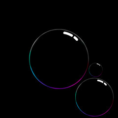Background of bubbles in black
