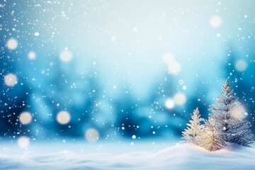 Obraz na płótnie Canvas Christmas winter background with snow falling in a wintery background