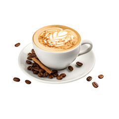 Delicious cappuccino on transparent background PNG