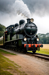 Fototapeta na wymiar steam train in the forest