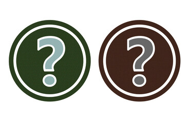red and green question mark icon symbol with texture
