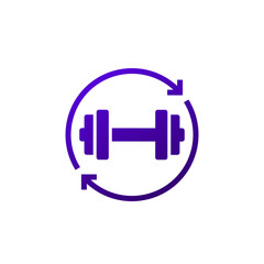 Circuit training icon, endurance workout