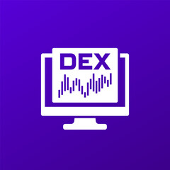 DEX, Decentralized exchange vector icon for web
