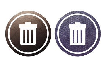 Trash icon symbol with texture