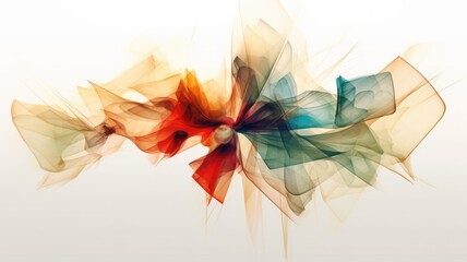 Watercolor abstract design for background of wedding or buzzy social media banner on white background generative AI