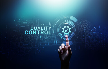 Quality control assurance standards certification business technology concept.