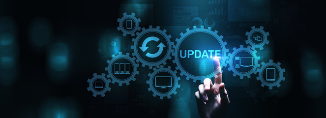 Update software system upgrade download new version internet technology concept.