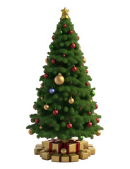 3d Lantern Christmas Tree on transparent background cutout. PNG file. Christmas tree png images