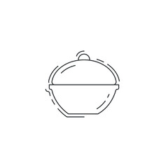 cooking pan icon, food cooked linear icon. pan thin line icon.