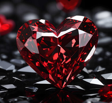 Heart Shape Red Color Diamond
