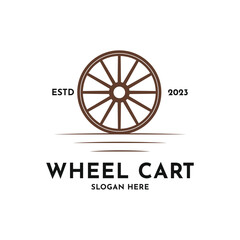 Wheel cart logo design idea vintage retro