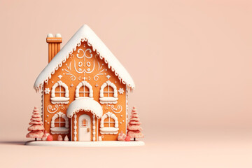 gingerbread house with christmas decoration
