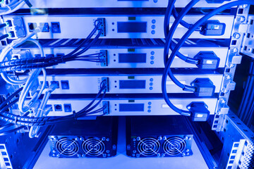Server equipment. Telecommunication technologies. Server platform with network and electrical...