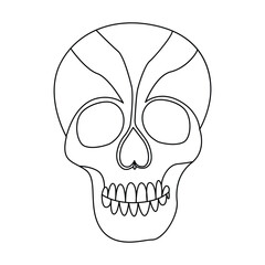 Skull icon symbol design Continious single line art