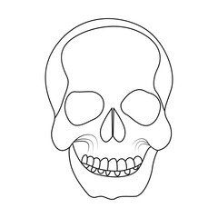 Skull Icon Symbol Continious line art Design Vector illustration of skull isolated