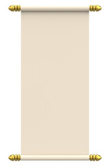 Scroll paper. Text box. 3D illustration.
